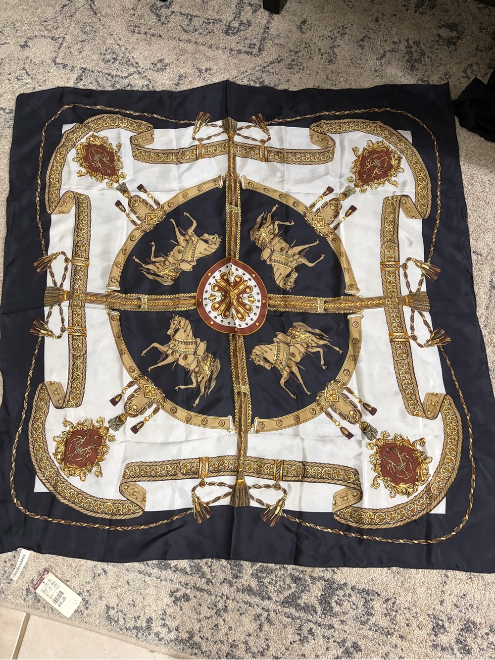 Vintage Valerie Steven’s equestrian silk scarf